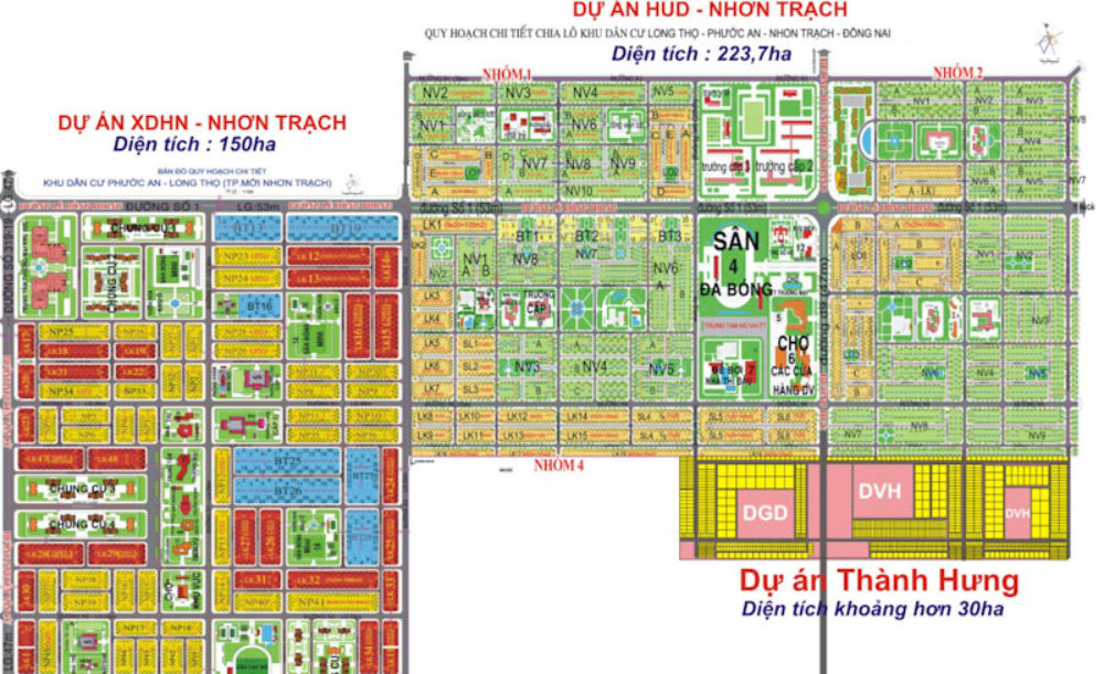 Mặt bằng dự án HUB Nhơn Trạch