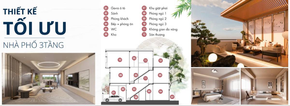 Thiết kế nhà phố 3 tầng nhà phố Cát Tương J home