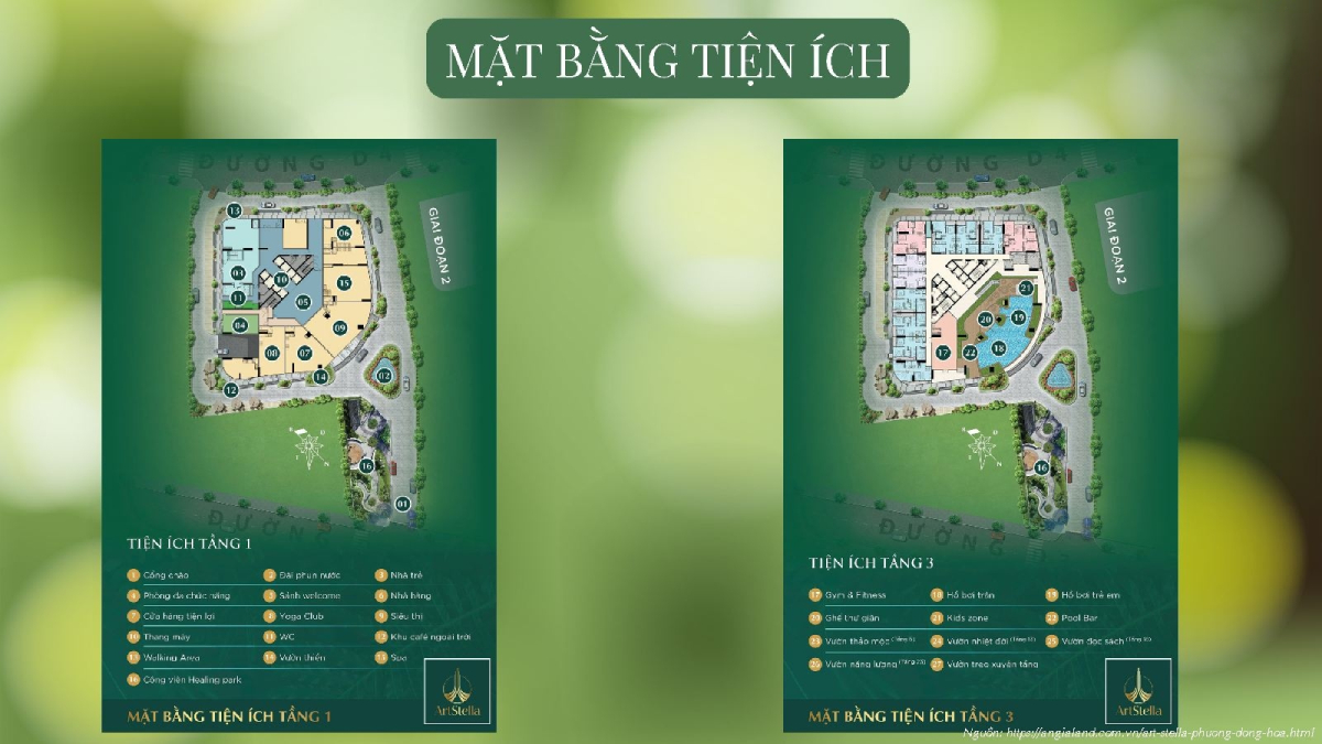 Mặt bằng tiện ích dự án căn hộ Art Stella Bình Dương