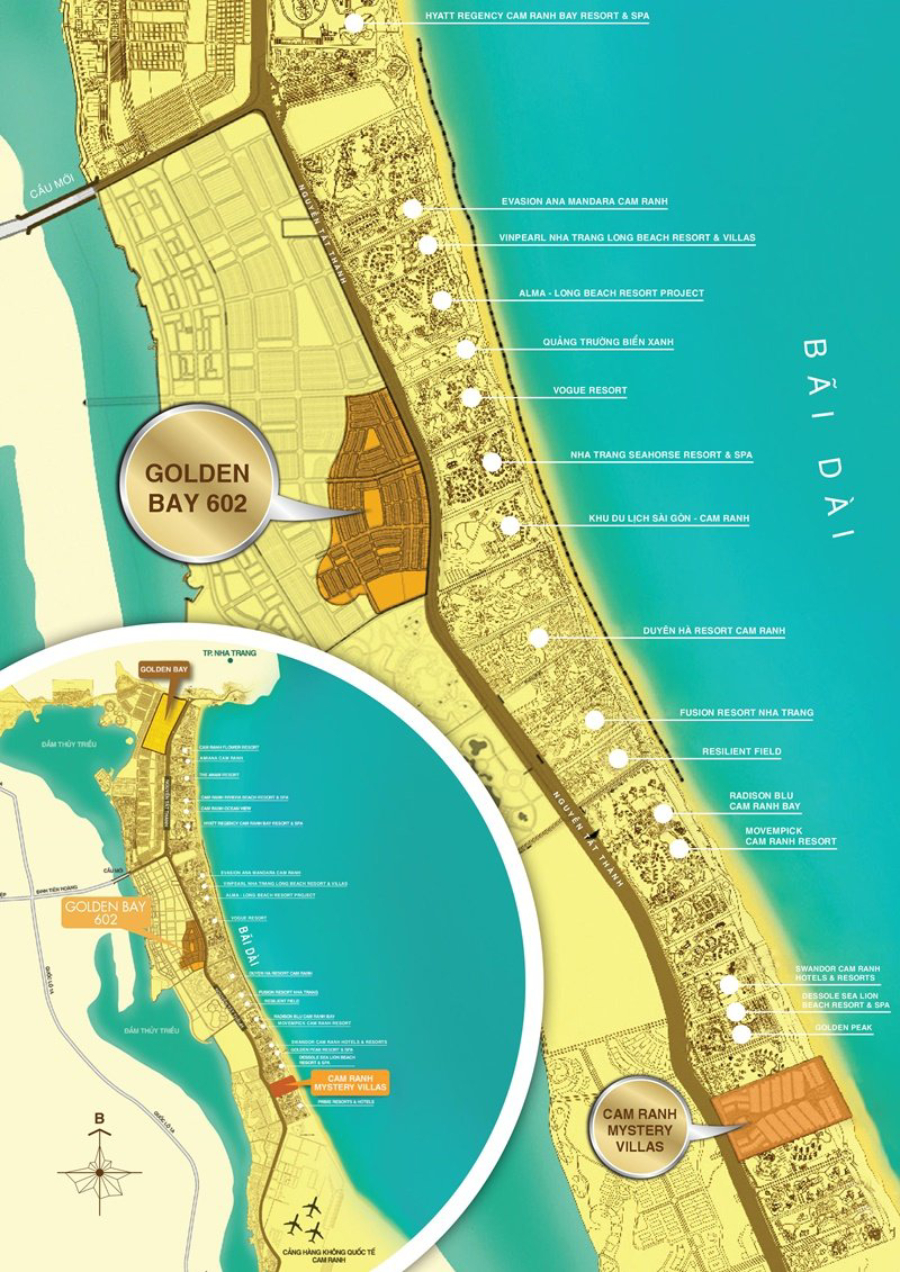Vị trí dự án đất nền Golden Bay Cam Ranh